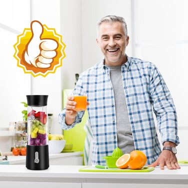 Портативний блендер Jinlaili 500 мл, USB, акумулятор 4000mAh, 6 лез, BPA-free, для смузі, соків і шейків