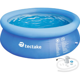 tectake® Басейн для саду, круглий надувний басейн 240x63 см для дорослих і дітей, великий сімейний басейн для вулиці