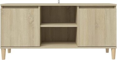 ТВ тумба vidaXL з масиву, комод для телевізора, низький стіл, меблі для HiFi, сонома-дуб, 103,5x35x50 см