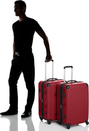 Валіза HAUPTSTADTKOFFER Alex 2 шт. набір, жорсткий корпус, глянцевий, TSA замок, 65 см, 74 л, червоний