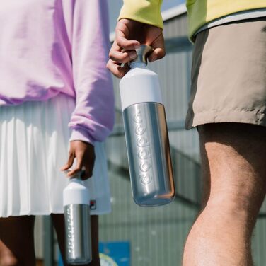 Сталева пляшка для води Dopper 800 мл, срібляста — герметична спортивна фляга з нержавіючої сталі 18/8, без BPA, для спорту, офісу та подорожей