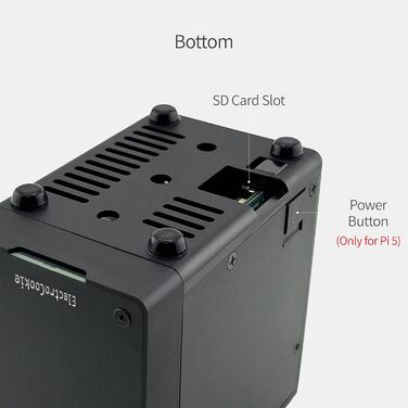 Корпус для Raspberry Pi 5 ElectroCookie Mini-PC з активним RGB підсвічуванням і кулером, матовий чорний