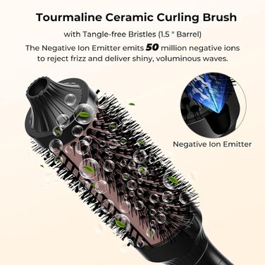 UKLISS Hairstyler 6-в-1 Airbrush: Професійний фен-щітка, стайлер для волосся 1000W (Срібно-Золотий/Рожеве Золото)