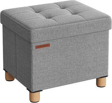 Складаний пуф SONGMICS з місцем для зберігання, тауп, 38x38 см, до 300 кг, для вітальні, спальні, гуртожитку