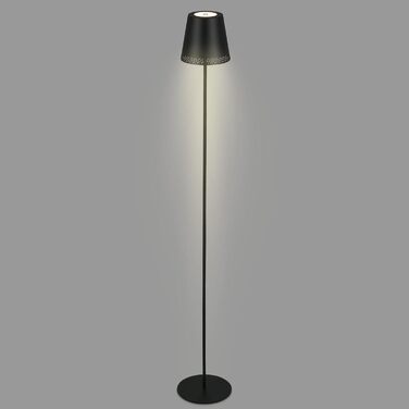 BRILONER – LED акумуляторний торшер 3 в 1, ступінчасте затемнення, сенсорне керування, бездротова, чорна, для вулиці