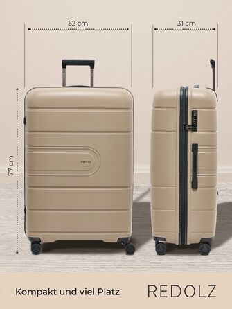 Валіза REDOLZ XL на 4 колесах 77 см, поліпропілен, TSA-замок