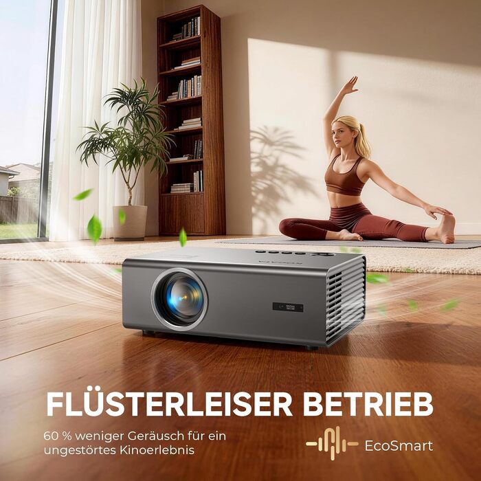 4K Smart проєктор KOGATA з Wi-Fi та Bluetooth: HDR10+, автофокус, 6D Keystone, Dolby Audio. Для дому, саду та стрімінгу (Титан Сірий)