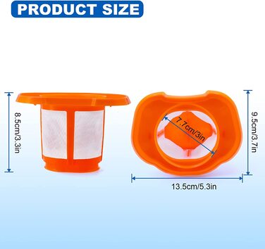 Набір з 4 фільтрів для ручного пилососа Black+Decker BHHV320B/BHHV320J/BHHV520BF/BHHV520BFP/BHHV520BT/BHHV520JF, змінні HEPA фільтри для бездротових пилососів