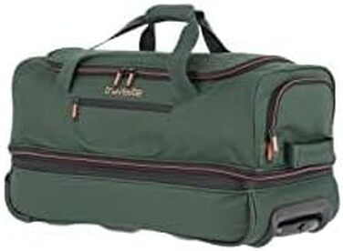 Дорожня сумка на колесах Travelite Basics Duffle L, 98-119 л, Зелено-помаранчева, 55 см