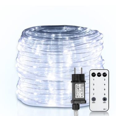 Світлодіодна LED стрічка-шланг 30м (300 LED), водонепроникна гірлянда з пультом, таймером та димером для вулиці та дому, холодний білий колір