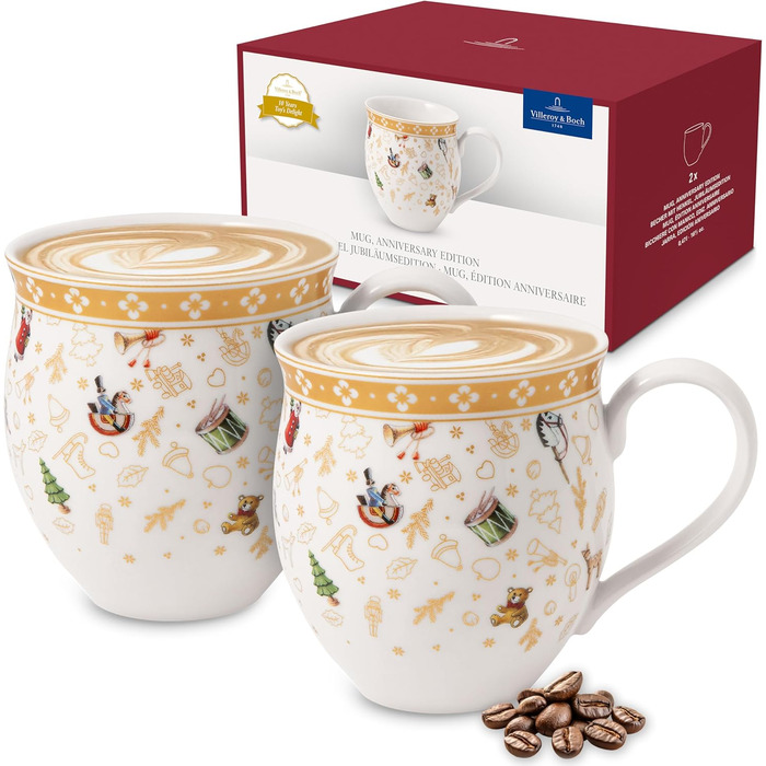 Villeroy & Boch Toy's Delight: Сніданок на двох - сервіз для двох осіб (6 предметів), білий/червоний, святковий дизайн