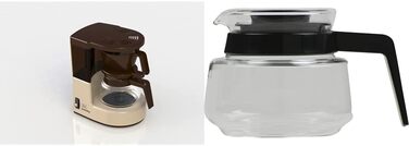 Кавоварка Melitta Aromaboy 1015-03 з фільтром, бежево-коричнева, набір з чорною скляною кавником