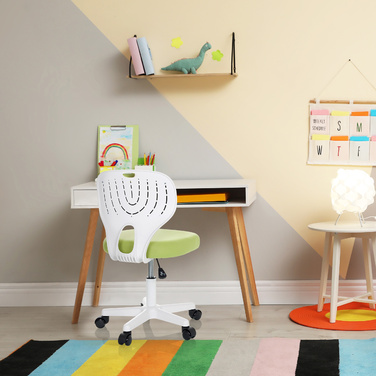Дитячий стілець для письмового столу KIDDY TOP W, оббивка тканина, зелений, hjh OFFICE