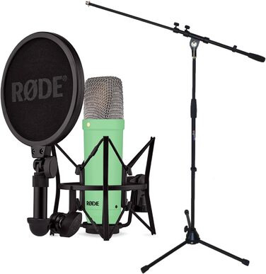 Студійний мікрофон Rode NT1 Signature Green з мікрофонною стійкою keepdrum, зелений