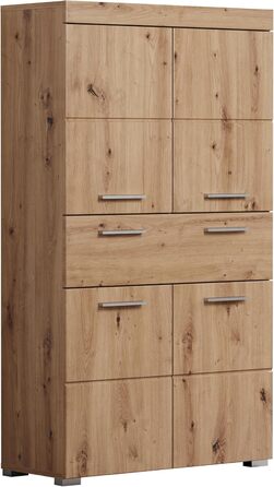 Високий шафа для ванної кімнати trendteam Amanda, 73x130x31 см, колір дуб асті, меблі для ванної