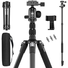 SIRUI APT-02 штатив-монопод 2-в-1, 200 см, 360° кульова голівка, до 10 кг, для DSLR, бездзеркальних камер і смартфонів, з тримачем для телефону