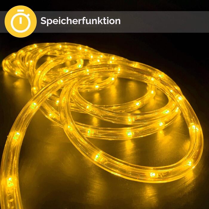 Світлодіодна LED стрічка-шланг 20м (300 LED), водонепроникна гірлянда з пультом, таймером та диммером для вулиці та дому, теплий білий колір