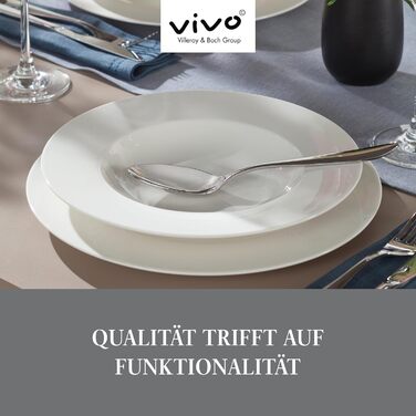 Villeroy & Boch vivo Basic White набір посуду 30 предметів, білий, преміум порцеляна, для сервірування столу, підходить для посудомийної машини та мікрохвильової печі, тарілки, чашки, кераміка, сервіз