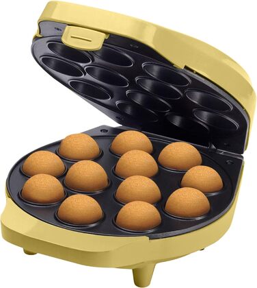 У ретро-дизайні, включаючи Cake-Pop-Butler, виделка та 12 паличок, 700 Вт, Cake-pop Maker Yellow
