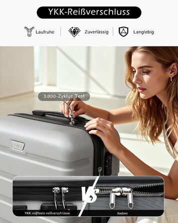 Набір валіз COOLIFE (2 шт.) PC+ABS, чорний (срібний блиск) - полікарбонат, хардшелл, колеса 360°, TSA-замок, для парної подорожі (L+XL)