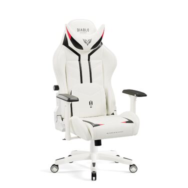 Ігрове крісло Diablo X-Ray King XL з 4D підлокітниками, офісне ергономічне крісло для комп'ютера (біло-чорне, розмір L)
