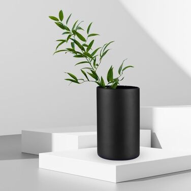 Ваза для квітів Trend For Home циліндрична, 21.5 см, чорна матова, 2.8 л, для декорів, пампас трави, свічок