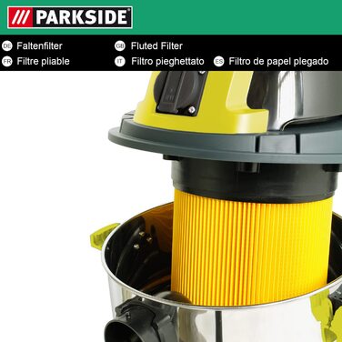 Складчастий фільтр Parkside для пилососа Lidl PNTS 1250–1500, всі моделі, сухого та вологого прибирання