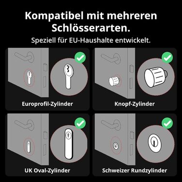 Розумний дверний замок SwitchBot WLAN Smart Lock Pro з сенсорною клавіатурою, відбитком пальця, кодом, підтримкою Alexa, Google, Matter, електронний замок для дверей, відкривання через додаток