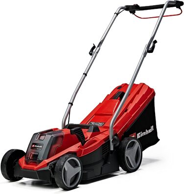 Акумуляторний газонокосарка Einhell GE-CM 18/33 Li Kit Power X-Change (18 В, ширина косіння 33 см, до 200 м², Brushless, кошик 30 л, висота косіння 25-65 мм, з акумулятором 4,0 Ah + зарядним пристроєм)
