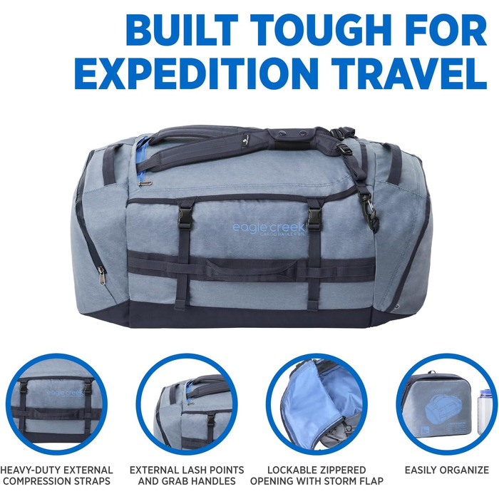 Сумка-баул Eagle Creek Cargo Hauler 40 л, стійка до води та зносу, з переробленого поліестеру, Glacier Blue