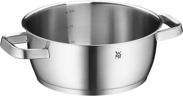 Каструля WMF Iconic з металевою кришкою, 24 см, 4.2 л, для індукційних плит, нержавіюча сталь Cromargan, полірована