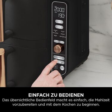Фритюрниця Ninja Foodi FlexDrawer Dual Zone Air Fryer AF500EUCP, 9.5L, 7-в-1, Чорний & Мідний, з антипригарним покриттям