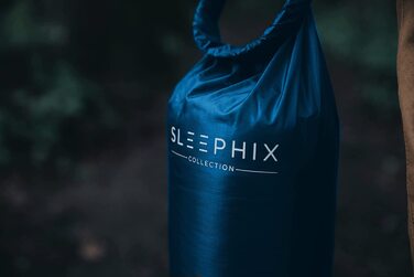 SLEEPHIX пухова ковдра для кемпінгу, водовідштовхувальна, нейлонова оболонка, наповнювач пух 650 FP, 137×203 см, бірюзова, для подорожей, літака, дому та тераси