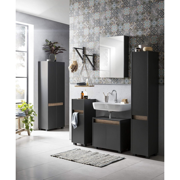 Високий шафа Schildmeyer Cosmo 701514, 57x164,5x33 см, білий, для ванної кімнати