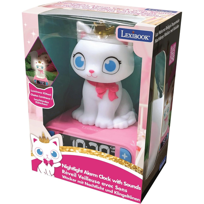 Дитячий ліхтарик-годинник Lexibook Disney Stitch, рожевий, з LCD-дисплеєм, мелодіями та функцією сну RL800D1