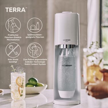 Сифон для газування води SodaStream TERRA з 3 пляшками по 1л та циліндром CO2