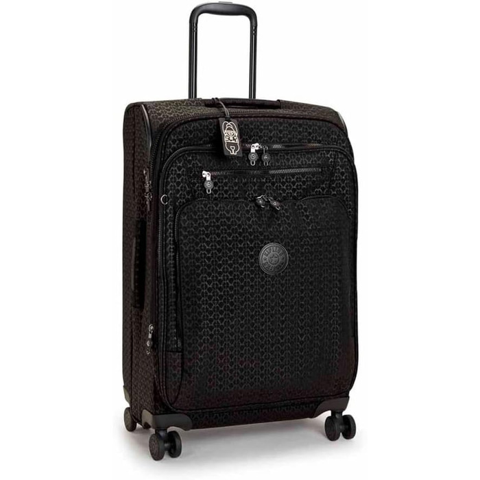 Середня розширювана валіза на колесах Kipling NEW YOURI SPIN M Signature Emb чорна