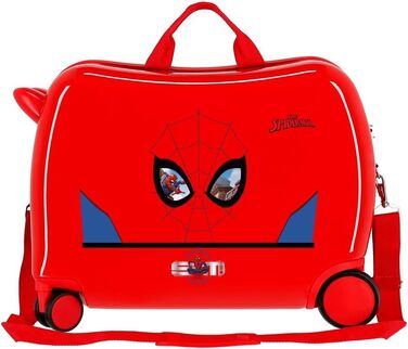 Дитяча валіза Marvel Spiderman, червона, ABS, 50x39x20 см, 34 л, 1,8 кг, з кодовим замком, 4 колеса, ручна поклажа