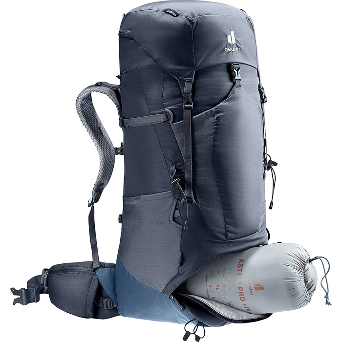 Рюкзак для трекінгу Deuter Aircontact Lite 50+10 л, легкий, чорний-синій