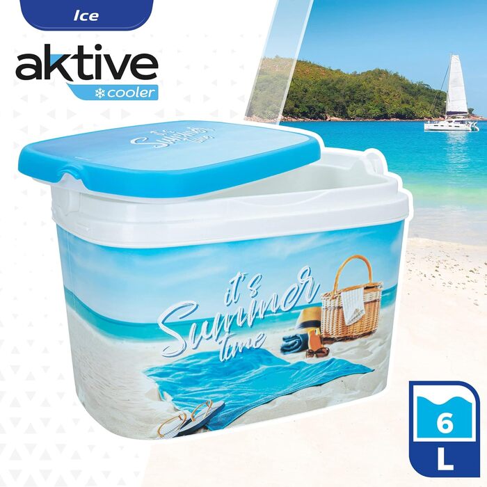 Термосумка ColorBaby Aktive 62249 для пляжу, жорстка, 6 л, 29x19x20,5 см, для продуктів, багатобарвна, легка