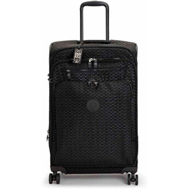 Середня розширювана валіза на колесах Kipling NEW YOURI SPIN M Signature Emb чорна
