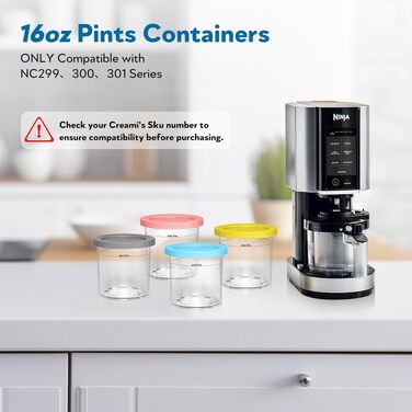 Контейнери для Ninja Creami NC300EU Vione - 4 шт. для морозива, сумісні з NC299EU, NC300EU, NC301EU