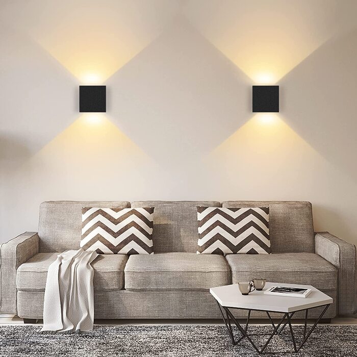 Світильник настінний LED kioooki 12W, тепле світло 3000K, чорний, сучасна лампа для спальні, ванної, коридору, сходів