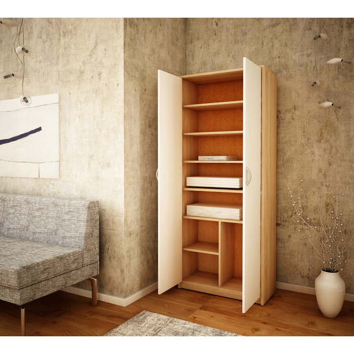 Шафа-гардероб Bestseller Patryk R004, 74x180x35 см, білий / дуб сонома