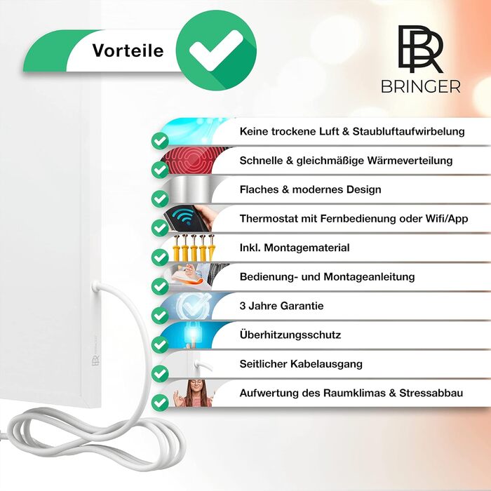 Інфрачервоний обігрівач-картина BR Bringer з Wi-Fi термостатом, 800 Вт, 60x100 см, мармурова текстура, рожевий, з рамкою, UV-друк