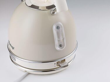 Тостер Ariete Vintage на 4 тости, 1600 Вт, 6 режимів, емальована нержавіюча сталь, електрочайник 1,7 л, 2000 Вт, з індикатором рівня води, бежевий, комплект