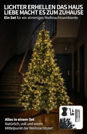 Штучна ялинка Menz Premium з LED-гірляндою, 200 см, преміум-якість (10 років гарантії)