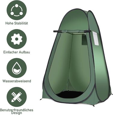 Намет-роздягальня Relax4Life Pop-up, душовий намет, туалетний намет, 120x120x190 см (зелений)