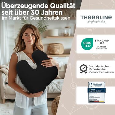 Theraline ортопедична подушка для сидіння з піною та мікрогранулами, ергономічна U-подібна подушка для офісного стільця, проти болю у куприку, дихаючий знімний чохол, прати до 60°C