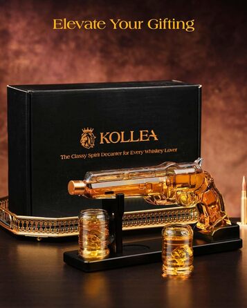 Подарунковий набір декантер для віскі Kollea з келихами — оригінальний подарунок чоловіку, татові або чоловікові на день народження чи річницю, набір для вечірок зі шнапс-диспенсером